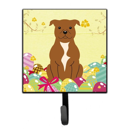 Jensendistributionservices Easter Eggs Staffordshire Bull Terrier Brown Leash or Key Holder MI1709737
